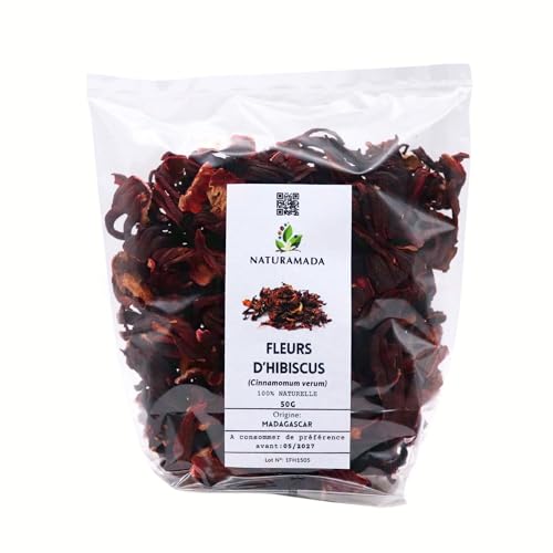 Naturamada - Flores de Hibisco Secas - Infusión, Cocina y Bienestar - 100% Natural y Auténtico (25 g)