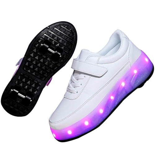 12 Modes Roller Skate Shoes with 4 Wheels, Sneakers for Kids Boys Girls Birthday Thanksgiving Christmas Day