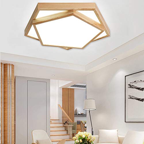 Luz de techo de madera maciza LED de 45cm para evitar el cansancio visual en el hogar 4
