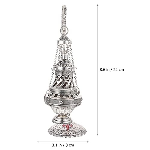 ABOOFAN Prata Queimador de Incenso Queimador de Incenso Incensário Turíbulo Da Igreja Da Igreja Cris