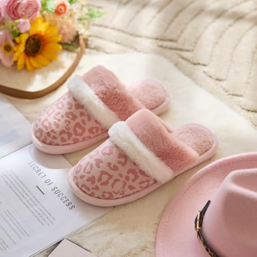 Image of GOEWY Cozy Slippers for Women Indoor and Outdoor Fuzzy House Shoes with Memory Foam Anti-Skid Sole Gifts for Women Mom Ladies