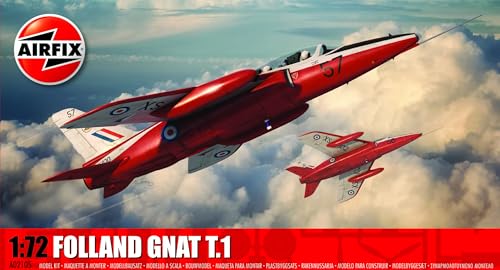 Image of Airfix Model Set - A02105 Folland Gnat T.1 Model Building Kit - Plastic Model Plane Kits for Adults & Children 8+, Set Includes Sprues & Decals - 1:72 Scale Model
