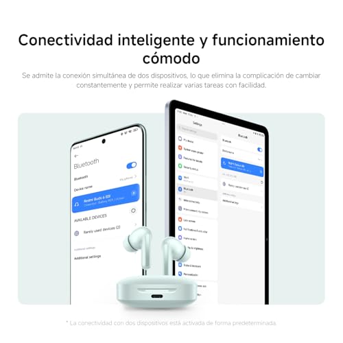 XIAOMI Redmi Buds 6 - Auriculares inalámbrico, cancelación de Ruido, Ligero, 10 Horas de autonomía y 42 Horas con el Estuche de Carga, Bluetooth, Negro (Versión ES)
