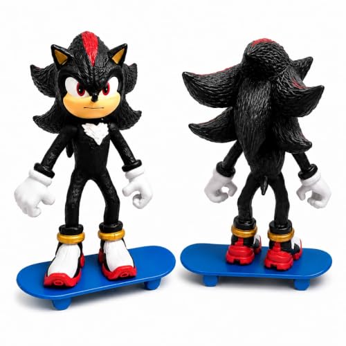 Image of Sonic Action Figures Set of 4 with Skateboards | Sonic, Shadow, Tails & Knuckles Characters | PVC Collectible Toys for Kids, Birthday Gift & Decoration (13 cm)