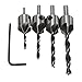 4pcs Useful HSS 5 Flute Countersink Drill Bit Set Drill Press Set Chamfer Reamer Woodworking Power Tools 3mm-6mm