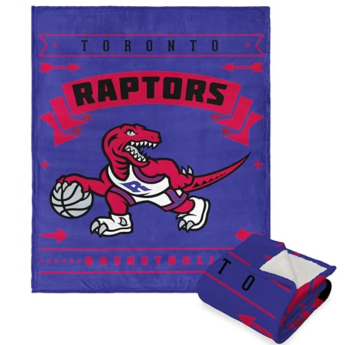 Northwest NBA Toronto Raptors Silk Touch Sherpa Throw Blanket, 50" x 60", Hardwood Classics