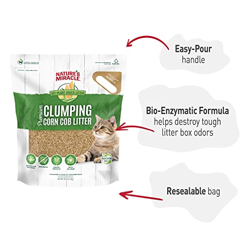 Nature's Miracle Premium Clumping Corn Cob Litter, Tough Odor Bio-Enzymatic Formula, Dust Free #TOP5