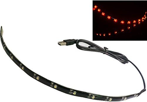 ATTYOU RED Led Strip Waterproof 30cm (1.18 Feet) 12leds 3528 Strip Light with 5v USB Cable for TV/PC/Laptop Background Lighting USB-powered