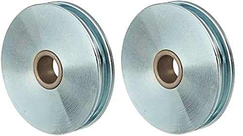 Indusco 75700011 Zinc Plated Steel Replacement Sheave with Bronze Bushed, 685 lbs Working Load Limit, 1/4\" Cable Size, 2-1/2\" Diameter x 1/2\" Bore (2)