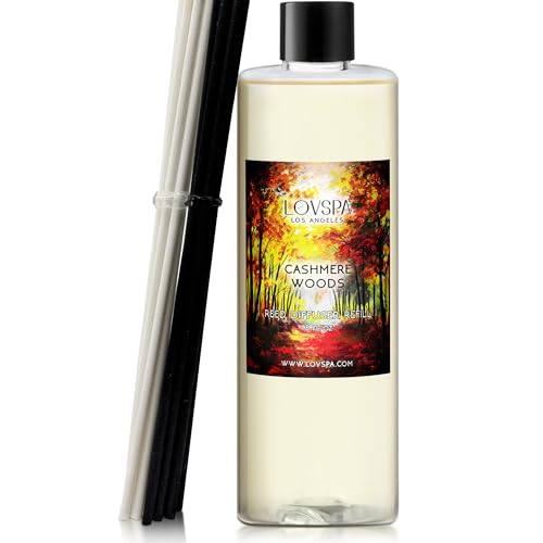 LOVSPA Cashmere Woods Diffuser Oil Fall Scented Oils for Reed Diffusers - Long-Lasting & Natural Home Fragrance, Scented Oil for Diffusers, USA Made, 8 oz