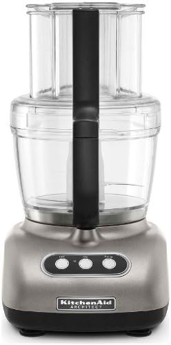 KitchenAid KFPW763CS Cocoa Silver 12-Cup Food Processor Wide Mouth