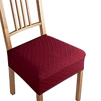 Set di 6 coprisedili per Sedia Jacquard, coprisedili Elasticizzati per sedie, coprisedili Rimovibili e Lavabili, per Sala da Pranzo, Soggiorno, Cucina -Rosso-6 Pezzi