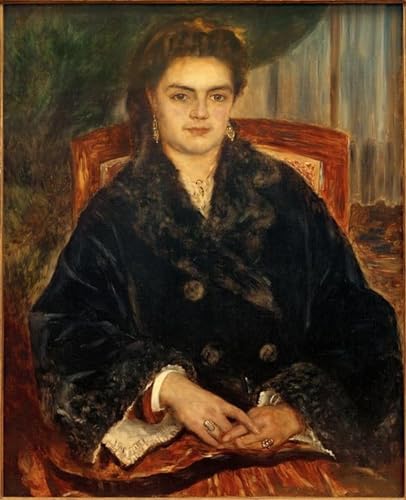 Cuadro en lienzo de Renoir Madame Édouard Bernier, pintura mural decorativa de 60x90cm