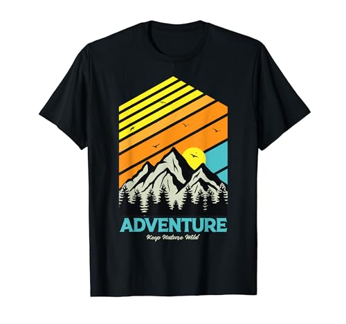 Vintage Retro Style Wild Nature Mountain Adventure Outdoor Camiseta