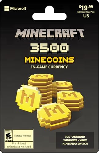 Minecraft: Minecoins Pack: 3,500 Coins Physical Gift Card - $19.99