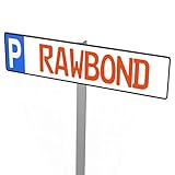 RAWBOND® Nummernschild Befestigung Privatparkplatz [Prime-Versand] - rostfreier Einschlagpfosten für Parkplatzschilder - Extra stabiler Pfosten für Parkschilder und Kennzeichen