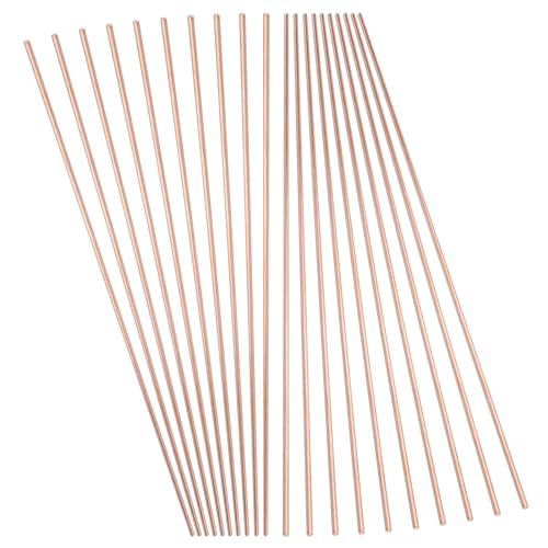 UAUAFIFI Pure Copper Round Rod 1/8"Dia 13"Length Bare Copper Cu Metal Rod for DIY, Industry, Decoration (1/8x13inch, 20Pcs)