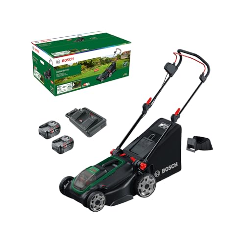 Bosch Tondeuse à Gazon sans-Fil ROTAK18V2-43 (Largeur de Coupe: 43 cm, Hauteur de Coupe: 30-75 mm,...