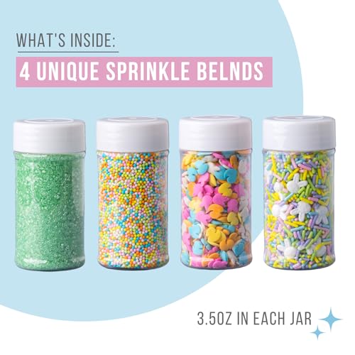 Image of Sweets Indeed Sprinkles, 4 Pack, Edible Sprinkle Mix, Perfect for Cake Decorations, Baking, Ice Cream, Cookies, Cupcake Topper (Easter)