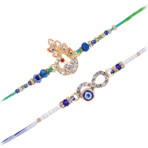Image of Peora Om Shree Ram Swastik Rakhi for Brother Bhaiya | Crystal & Beads Studded | Red Thread | Raksha Bandhan Hamper with Roli Chawal Greeting Card