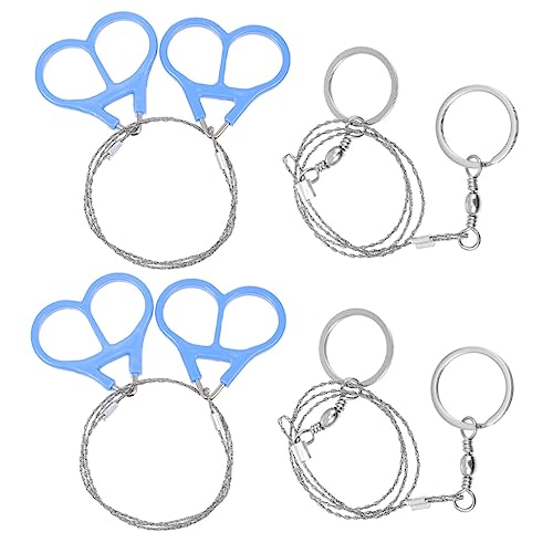 jojofuny 4pcs Pocket Saws Stainless Steel Survival Chain Saws for Outdoor Adventures Camping Hiking and Gardening Portable and Easy to Use Flexible and Comfortable Grip