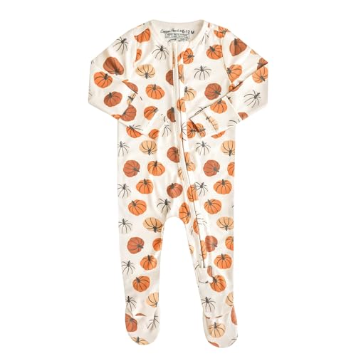 Image of Copper Pearl Baby Zip-Up Footie Pajamas - Soft Stretchy Sleep and Play Footies for Boys and Girls