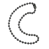 6.3mm Large Gunmetal Steel Ball Chain Mens Necklace with Extra Durable Color Protect Finish - 18 inches