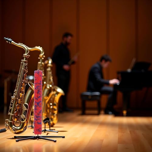 2Pcs Red Saxophones Bend Neck Cleaning Brush Soft Clarinet Cleaner Microfiber Care Tool Woodwinds Neck Saver Clean Brushes for Tenor Bass Saxophones Saxophone Cleaning and Care - Thumbnail 5