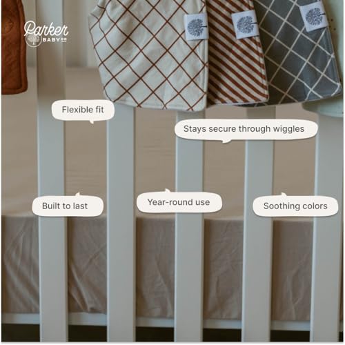 Image of Parker Baby Soft & Durable Fitted Baby Crib Sheets | Snug Fit for Standard Crib Mattresses | Machine Washable, Fade-Resistant & Modern Nursery Designs