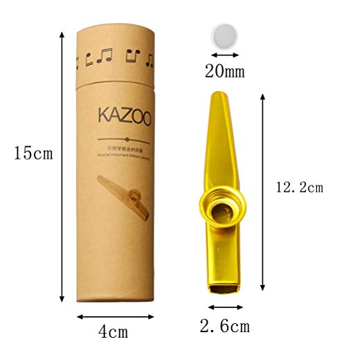 Kazoo Lot de 2 instruments de musique en métal avec 10 membranes pour les amateurs de musique - Les Beatles, Paul McCartney, John Lennon, RIngo Starr, George Harrison Kazoo Lot de 2 instruments de musique en métal avec 10 membranes pour les amateurs de musique – Image 4