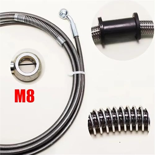 Manguera de freno hidráulico de 1200mm con tubo de aceite trenzado y banjo de 8mm para moto 4