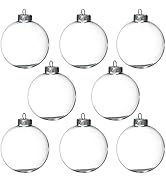 12Pcs Clear Glass Ball Ornaments 3.15 Inch for Crafts DIY, Large 80mm Fillable Ornaments Removabl...