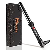MICSTA Professional Curling Wand, Ceramic Tourmaline Barrel for Long Hair, Beach Wave Curling Irons, Dual Voltage Instant Heat for Party, Home, Travel 3/4