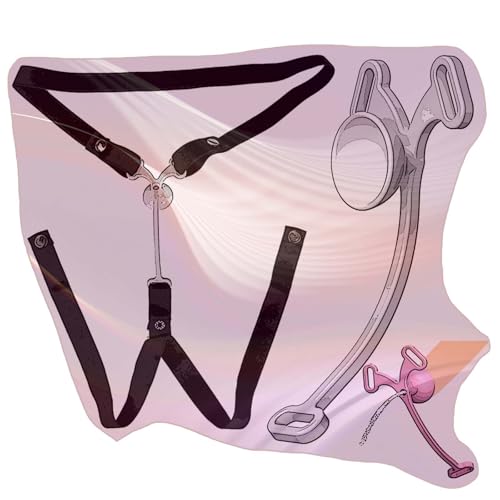 Inverted Fitness Cage Protection Set, Male Cross Dressing Accessories with Yoga Belt Adjustable Size -A34US (White, Short)
