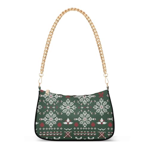 Sac à bandoulière essentiel de Noël rouge et vert pour ranger vos essentiels