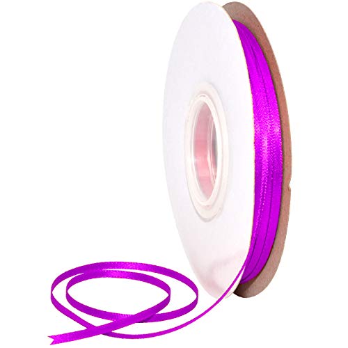 Morex Ribbon Double Face Satin Ribbon, 1/8 inch by 50 Yards, Purple, Silk Ribbons for Gift Wrapping, Birthday Gifts, Satin Dress for Women, Crafts, Wedding