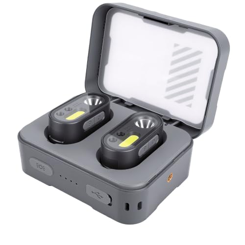 Linterna frontal recargable y luz de camping impermeable IPX4 con estuche 4