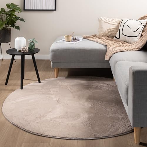 FRAAI | Home & Living Tapis de Salon Oriental - Cozy Taupe - Ø 100 cm - Vintage, Oriental, Persan - Rond