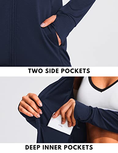 Coorun Women's Long Sleeve Shirts Upf 50+ Sun Protection Full Zip Jacket Uv Lightweight Hiking Outdoor Golf Zipper Pockets #TOP3