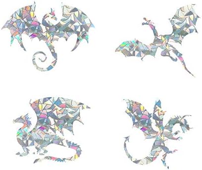 Dragon Static Window Clings Anti Collision Window Decals for Bird Strikes, Glass Alert Stickers, Stop Birds Flying into Windows, Set of 16