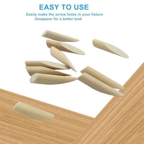 Image of 50 Pcs Solid Wood Pocket Hole Plugs for Screw Holes, 3 /8 Inch Pine Wood Dowels Pins, Hardwood Plugs Pocket Hole Filler for Pocket Hole Jig