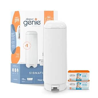 Diaper Genie Signature Gift Set with Easy Roll Refill and 48 Bags