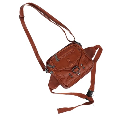 Sac bandoulière femme multi-poches vintage en PU pour organiser ses sorties