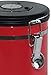 Mixpresso 16 Oz Red Coffee Canister, Stainless Steel Airtight Coffee Container, Air tight Jar Tea Storage with Date Tracker, Vacuum Sealed Espresso Airtight Canister, Sugar Container for Home