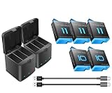 5Pcs Batteries for GoPro Hero 11 Hero 10 Hero 9 Black Camera, 2Pack Hero Battery Charger for GoPro H