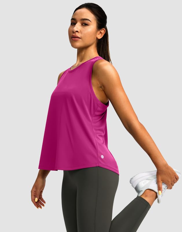 Image of Women's Workout Tops Racerback Athletic Tank Tops Sleeveless Loose Fit Yoga Running Gym Shirts for Women