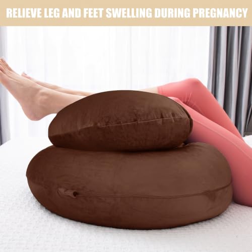 Image of 1 MIDDLE ONE Pregnancy Pillow, C Shaped Full Body Pillow for Maternity Support, Pregnant Women Sleeping Pillow with Cover (Coffee)