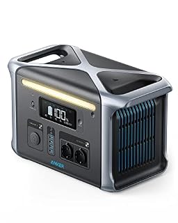 Anker SOLIX F1200 tragbare Powerstation, 757 Powerhouse 1229Wh, LiFePO4 Akku, 2X 230V/1500W Steckdosen, 2X USB-C Anschlüsse, LED Licht für Draußen, Camping, Stromausfälle