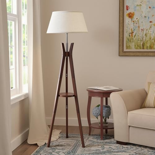 Booniture Floor Lamp Shelf Table, Mid-Century Modern Corner