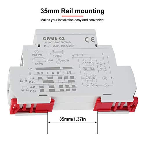 Relé de impulso DIN 16A de 230V con memoria para control de iluminación 7